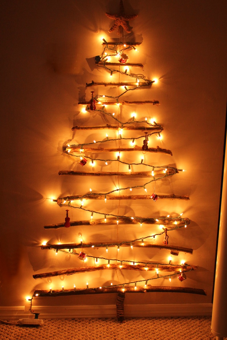 Christmas tree of lights on wall - Warisan Lighting