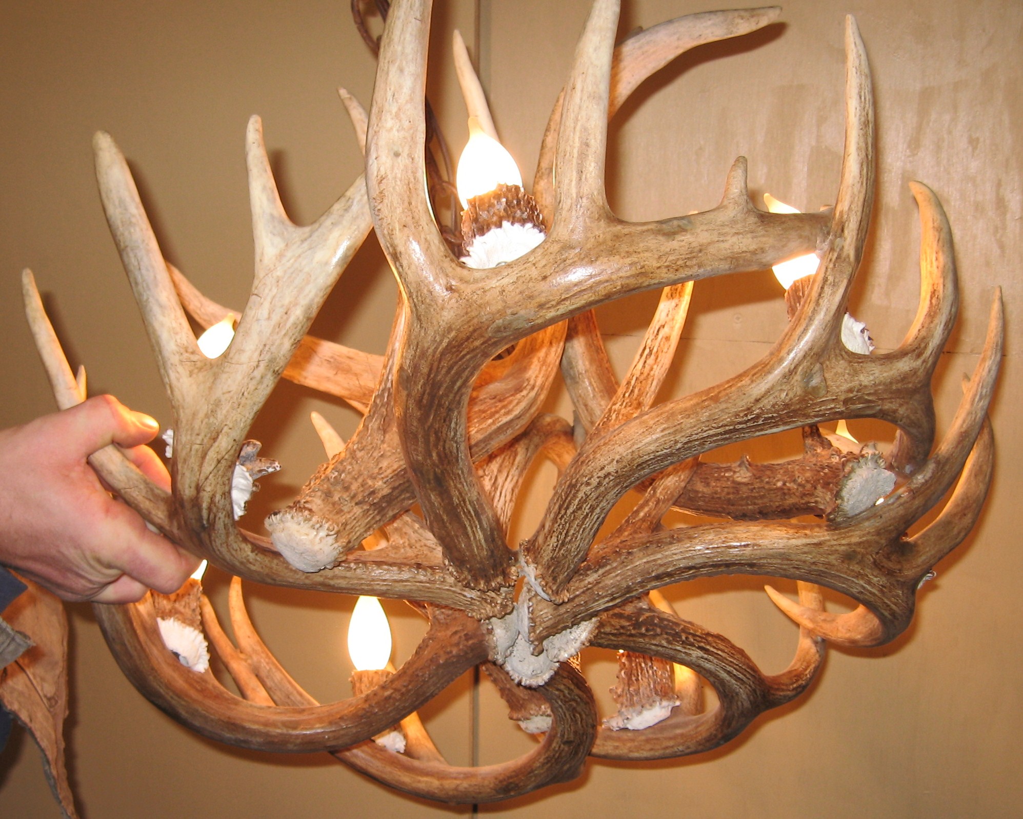 deer antler dining room lights