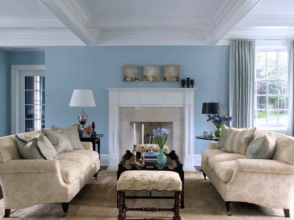 light grey blue living room paint