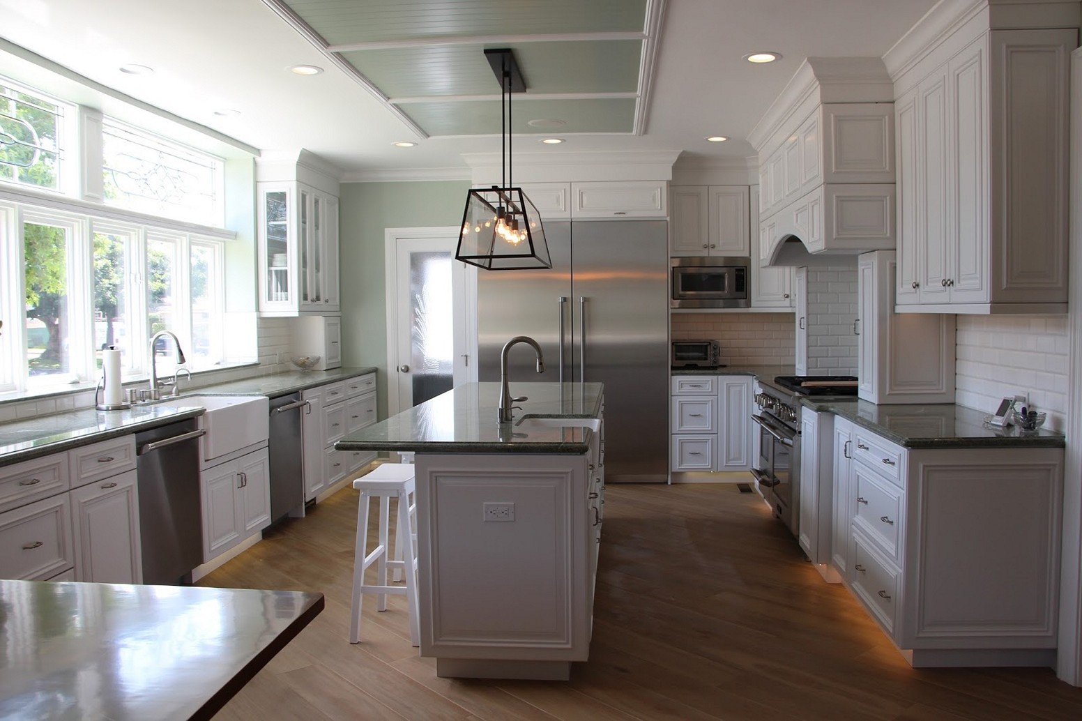 light grey kitchen walls mix match cabinet