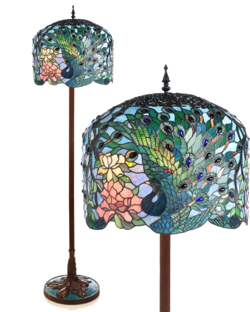 Glass art in your home Peacock floor lamp Warisan Lighting