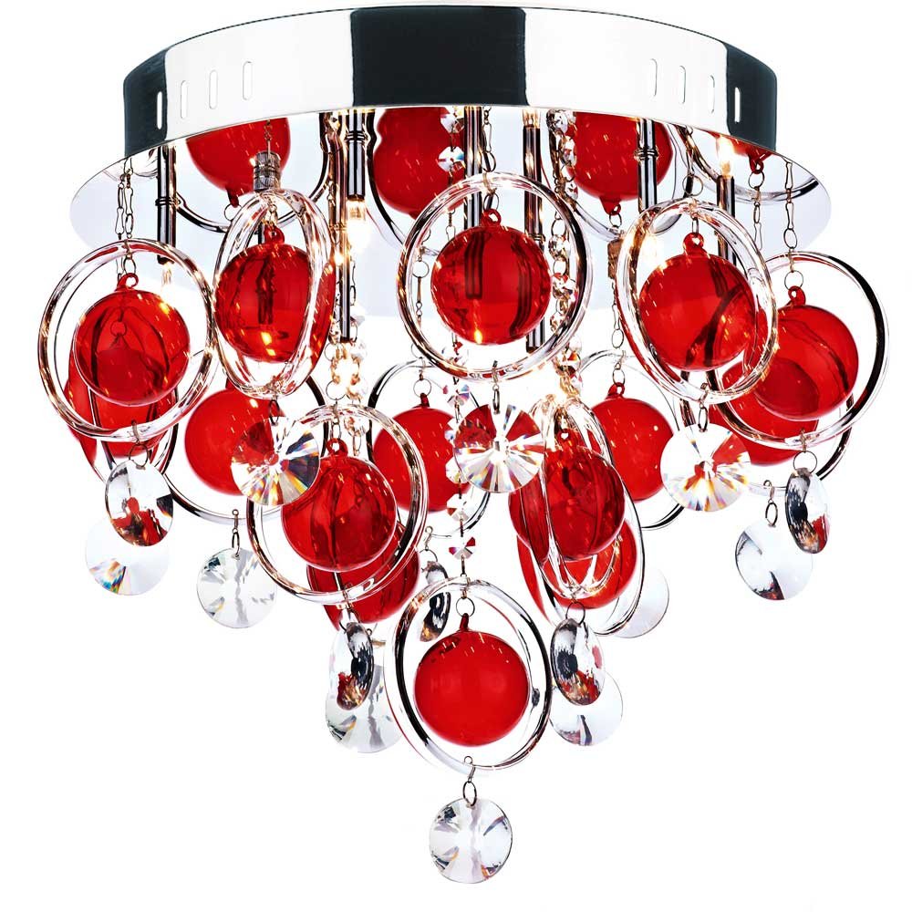 Red Ceiling Light Adding Elegance And Vintage Look To Your Room