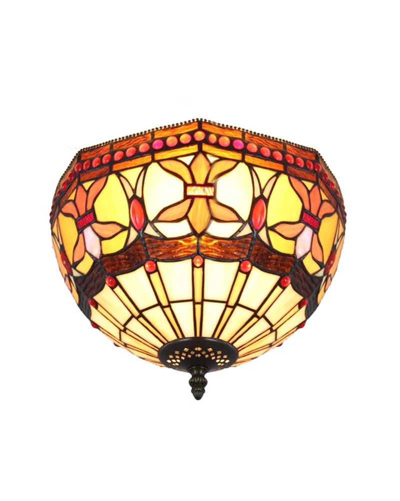 Create an unique ambiance inside your room with stained glass ceiling