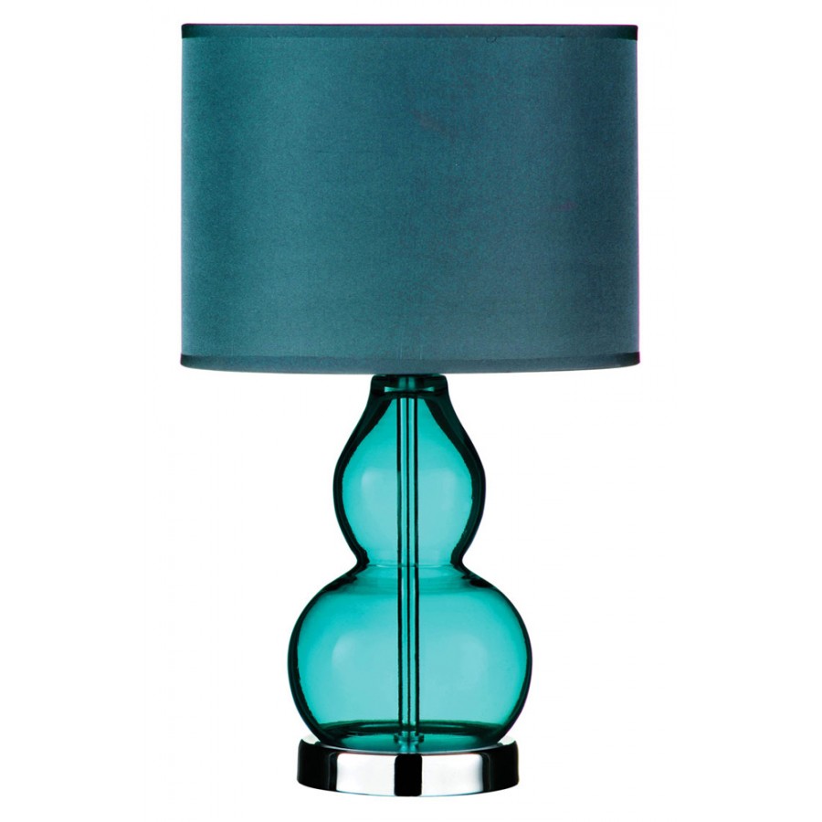 teal glass lamp base