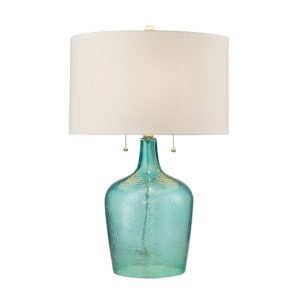 Teal glass lamp - creation of harmony within the room - Warisan Lighting