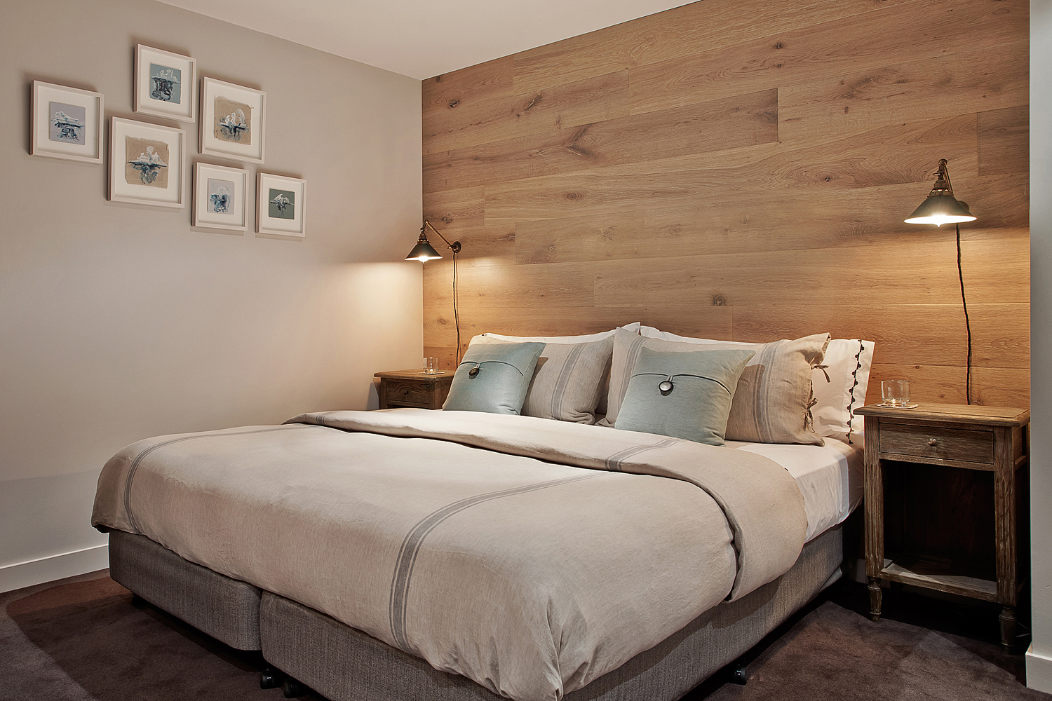 Bedroom Decorated With Wall Lights