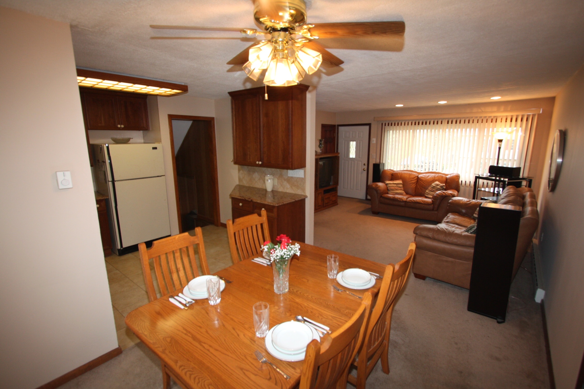 Ceiling Fan Above Dining Room Table