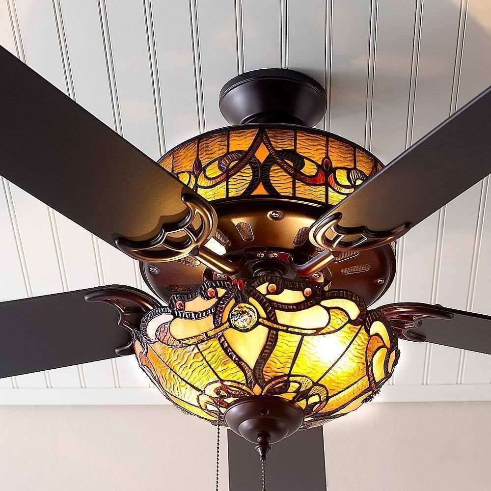 Stained Glass Ceiling Fan Shades - Insteon Fan Control