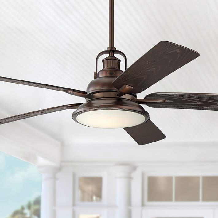 3 Speed New Bronze//Oak HUNTER 53126 52/" Outdoor Decorative Ceiling Fan
