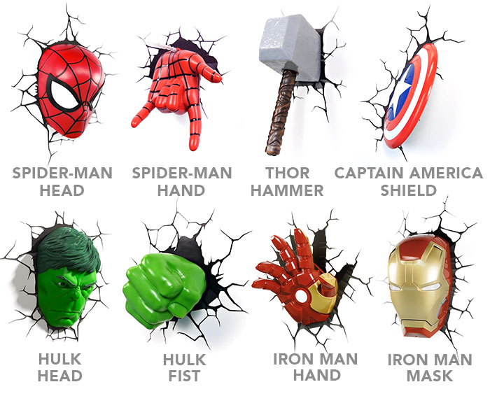 3d avengers wall lights photo - 1