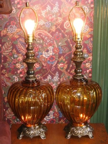 amber glass lamps photo - 10