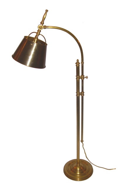 antique brass floor lamps photo - 2