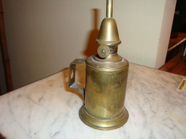 antique brass oil lamps photo - 2