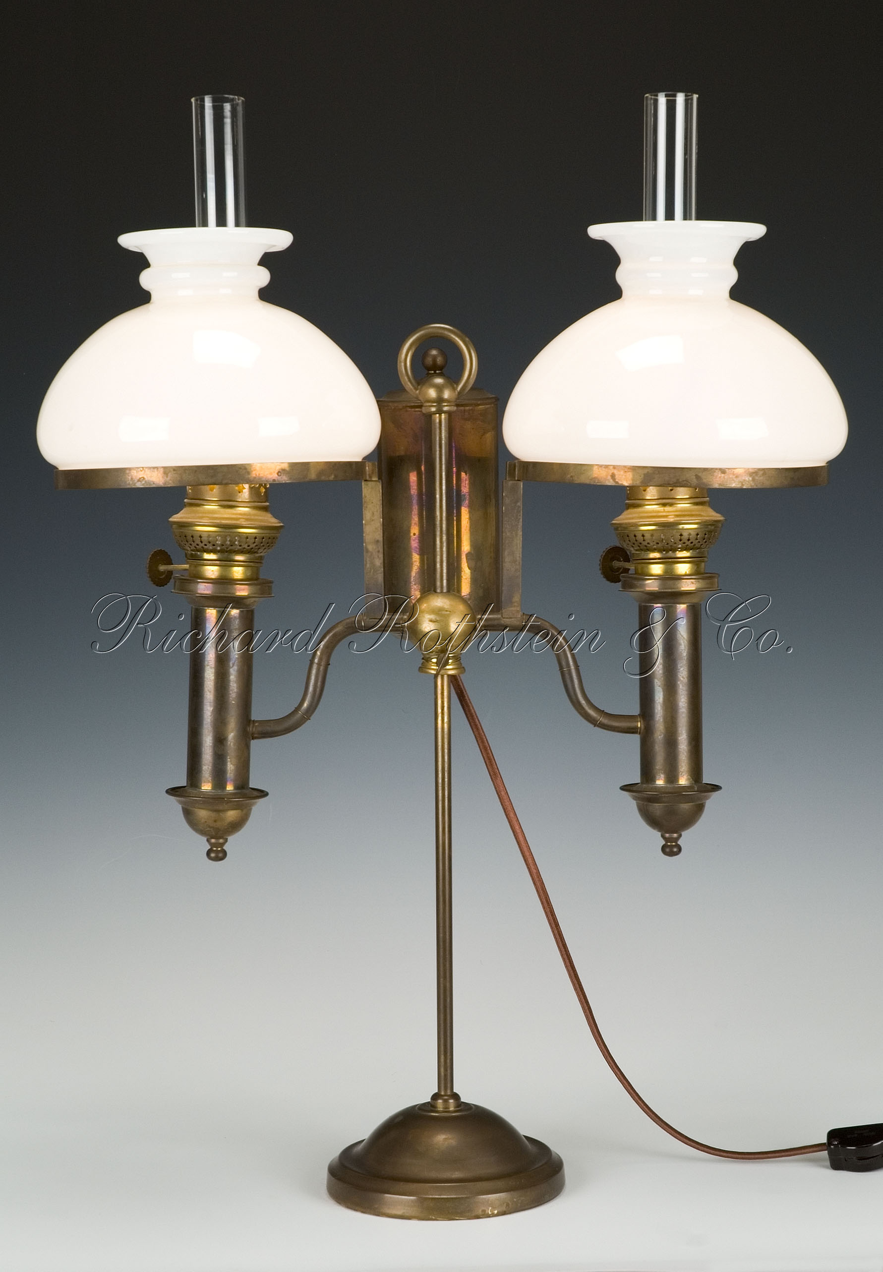 antique brass table lamps photo - 2