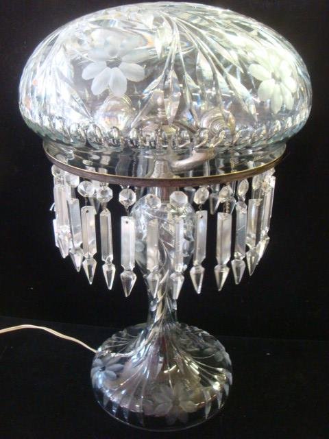 antique crystal table lamps