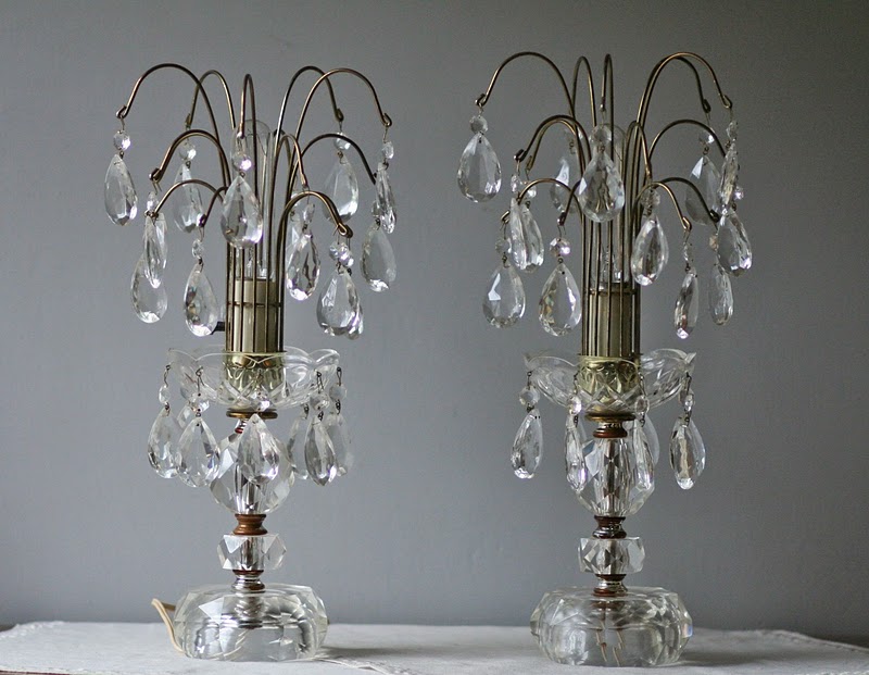 antique crystal table lamps photo - 4