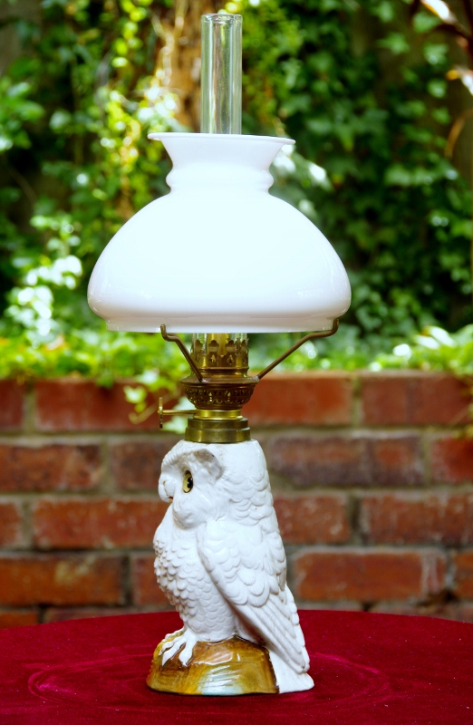 antique owl lamp photo - 7