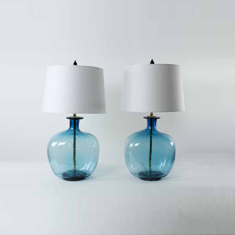 aqua glass lamps photo - 10