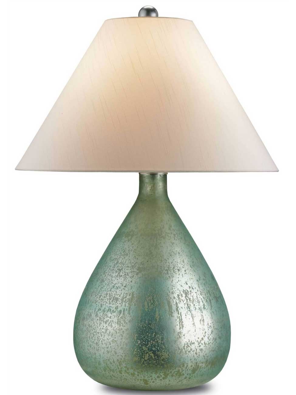 aqua glass table lamp photo - 1