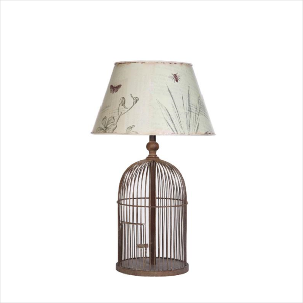 bird cage table lamp photo - 2