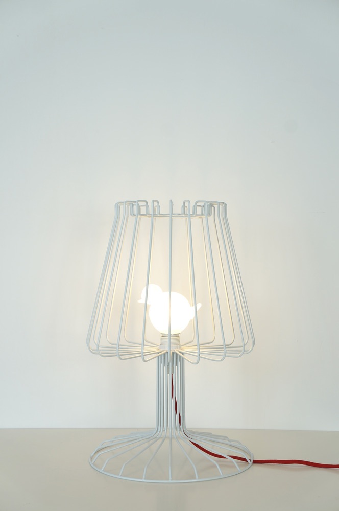 bird cage table lamp photo - 4