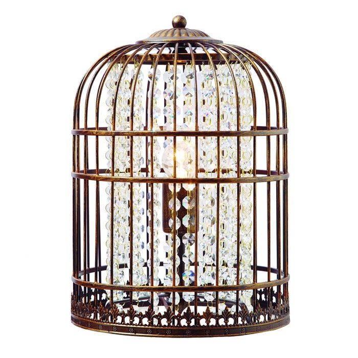 bird cage table lamp photo - 7