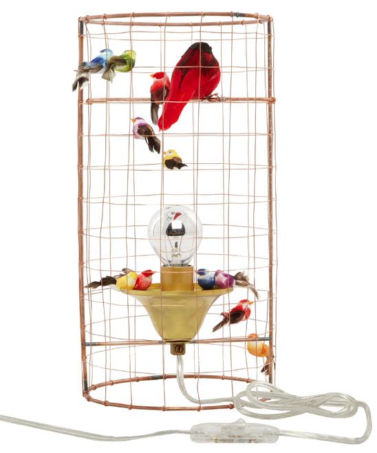 bird cage table lamp photo - 9