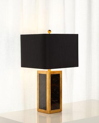 black and gold table lamp photo - 2