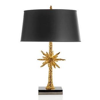 black and gold table lamp photo - 3