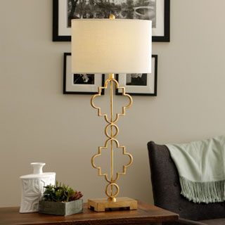 black and gold table lamp photo - 6