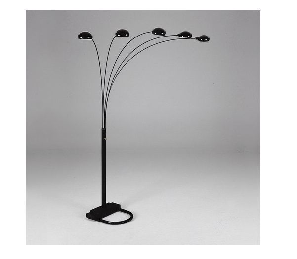 black arc floor lamp photo - 7