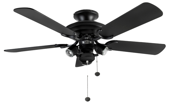 black kitchen ceiling fan with light