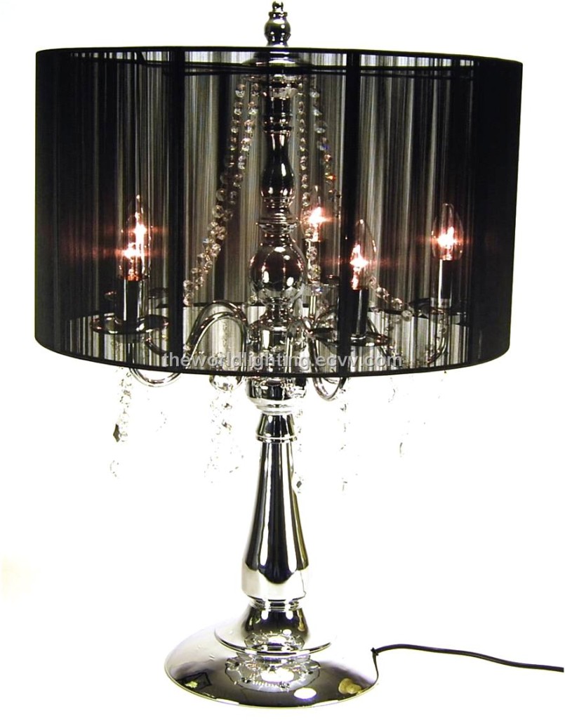 black chandelier table lamp photo - 1