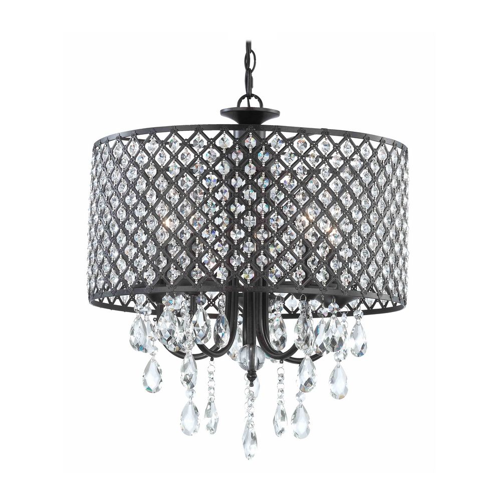 black chandelier table lamp photo - 10