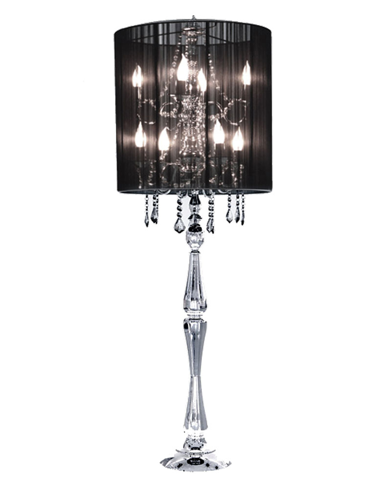 black crystal table lamp photo - 7