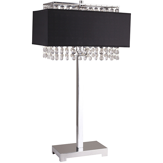 black crystal table lamp photo - 9