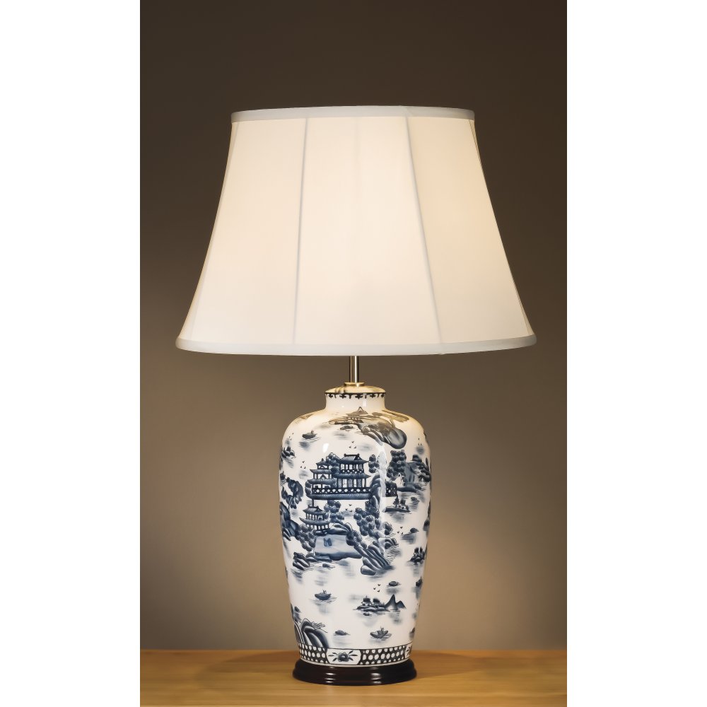 blue and white ginger jar lamps photo - 2