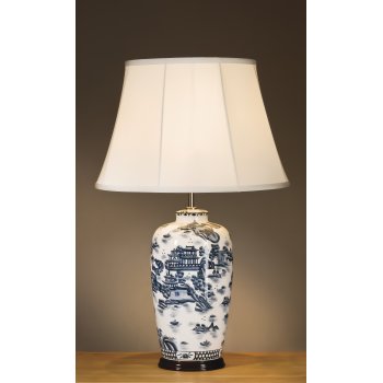 blue and white ginger jar lamps photo - 3