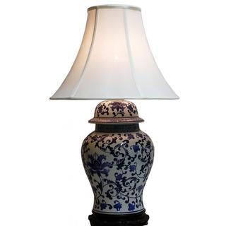 blue and white porcelain lamp photo - 8