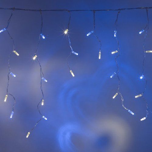 blue icicle lights outdoor photo - 9
