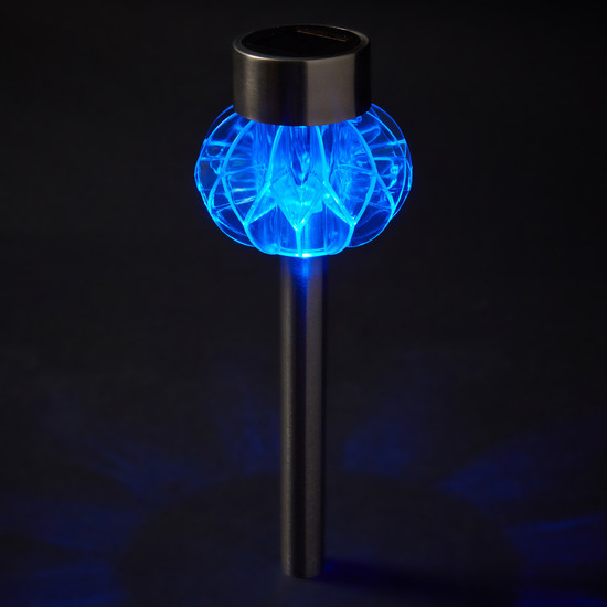 blue solar lights outdoor photo - 6