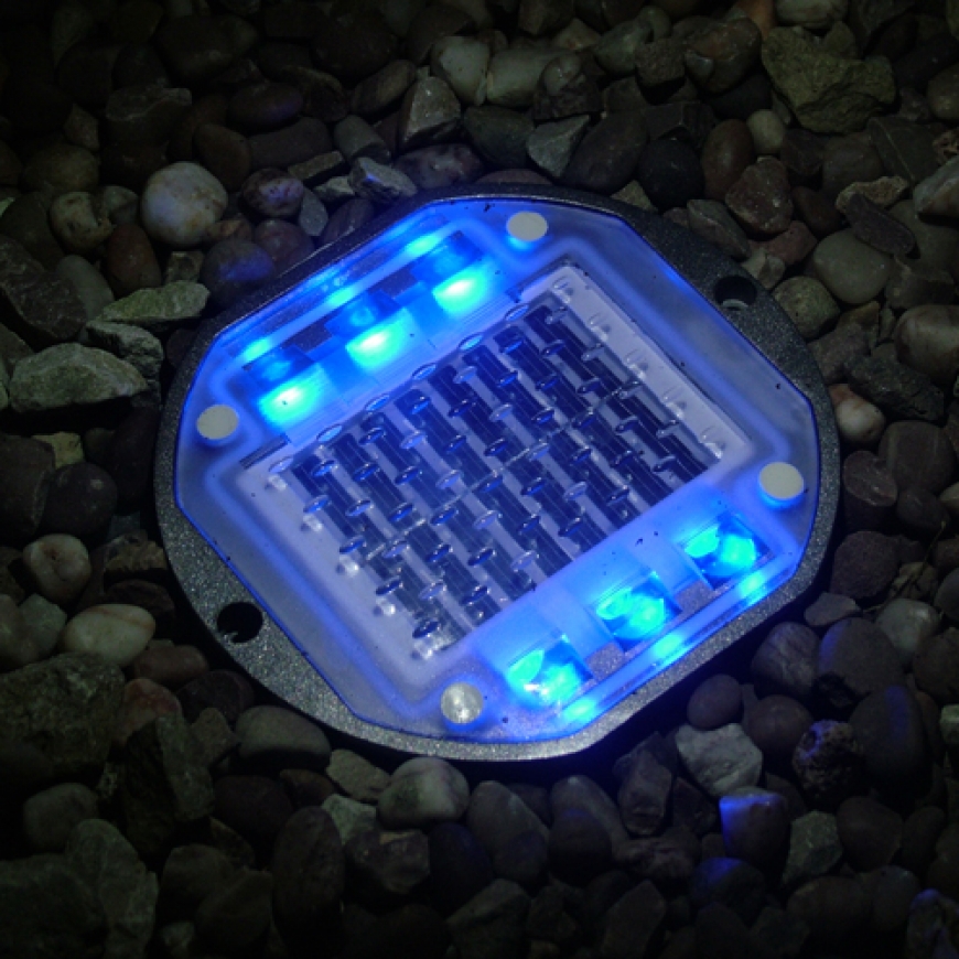 blue solar lights outdoor photo - 7