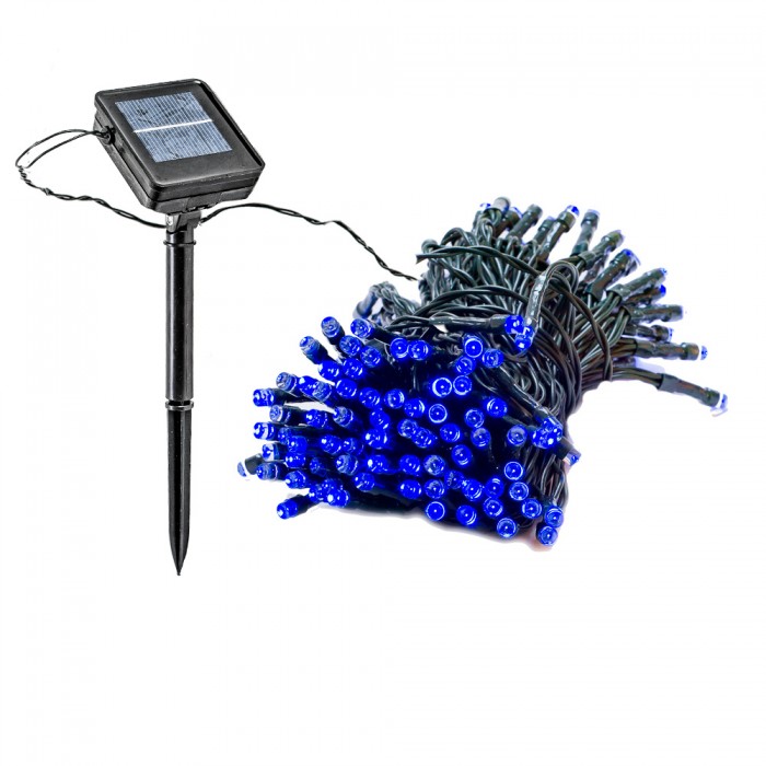 blue solar lights outdoor photo - 8