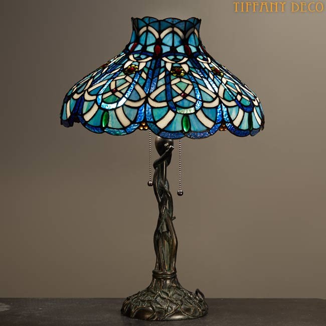 blue tiffany lamp photo - 9