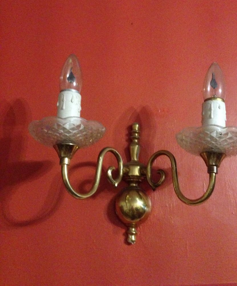 brass effect wall lights photo - 5