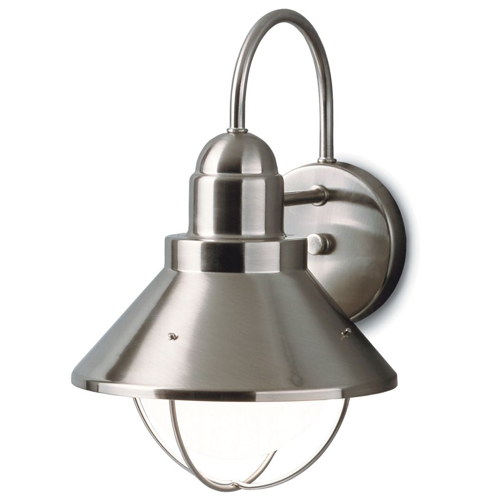 brushed nickel outdoor lights photo - 7