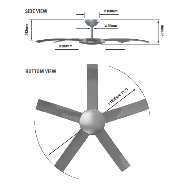 ceiling fan dimensions photo - 2