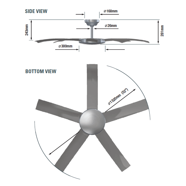 Ceiling Fan Dimensions 2 