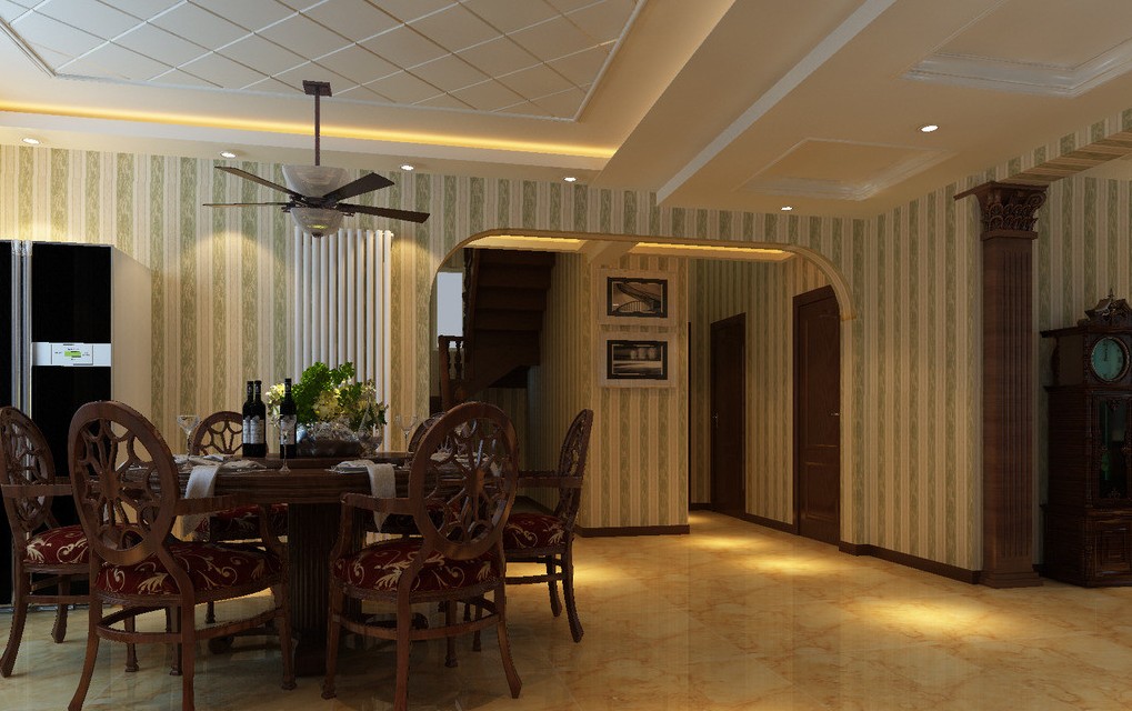 ceiling fan in dining room