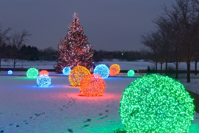 christmas ball lights outdoor photo - 1